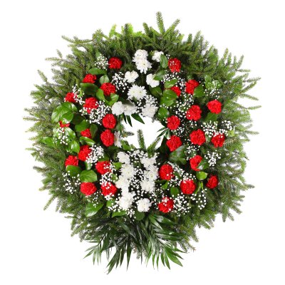 Carnations funeral wreath